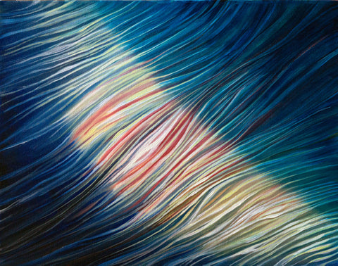 Watery Moon Abstract Oil Painting